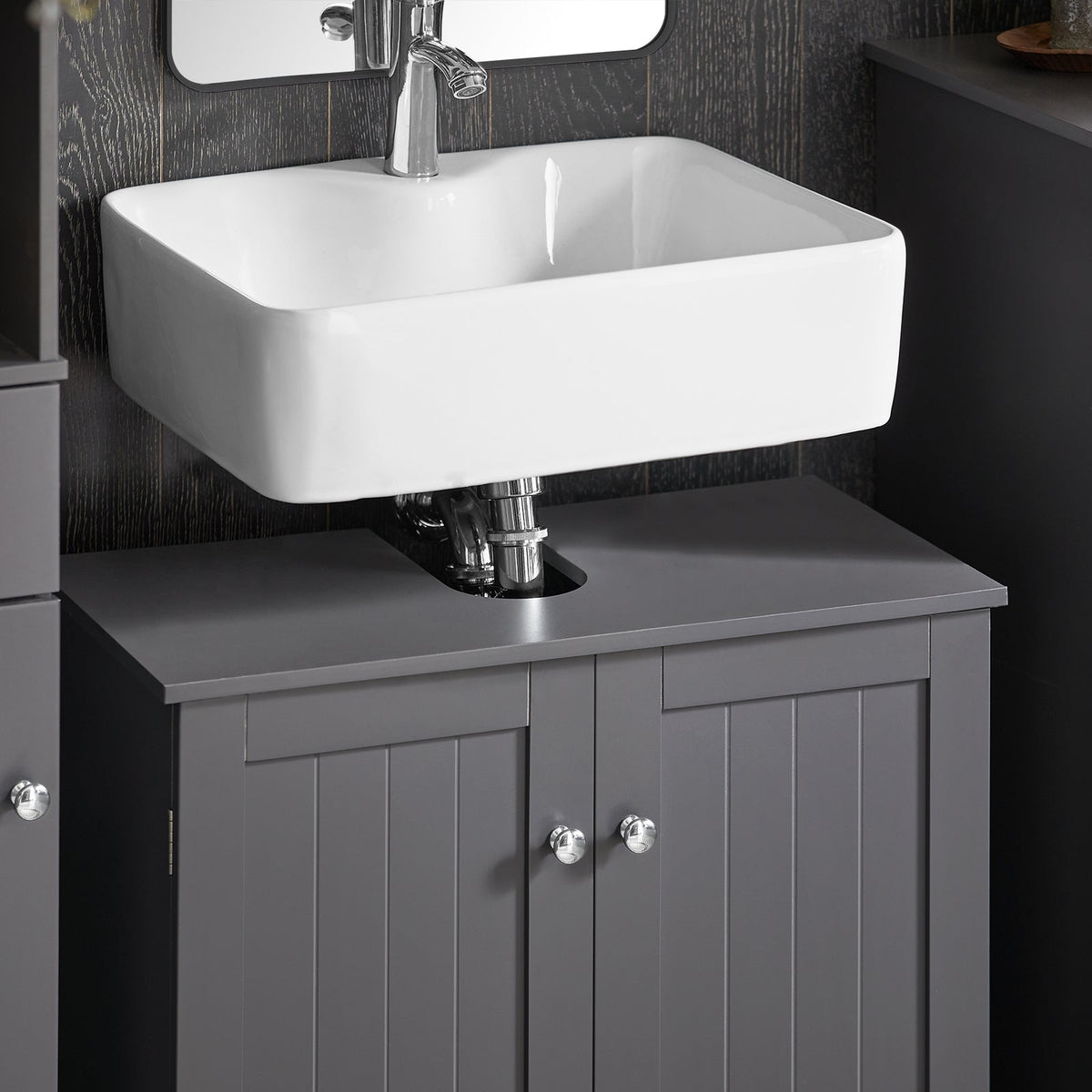 SoBuy Meuble de rangement à 2 niveaux - 60 X 29 X 60cm - gris