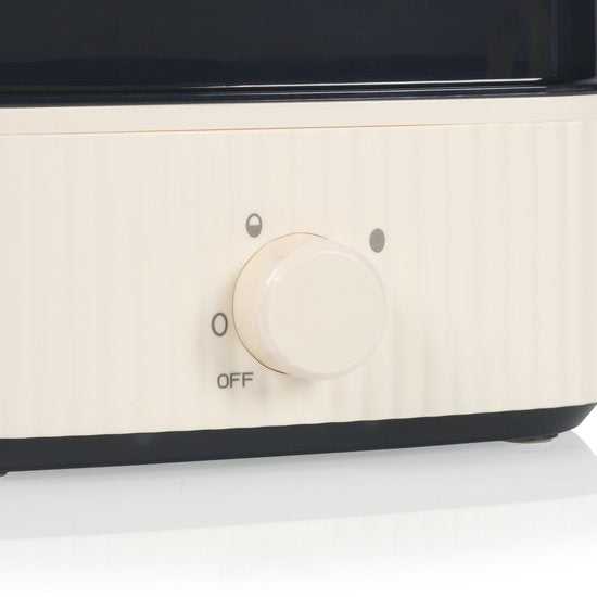Cuiseur à œufs Princess Wave 262047 - 6 œufs - 300 W - Style rétro - Noir - Beige