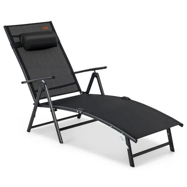 Coast Bain de soleil Bain de jardin avec appui-tête 7 dossiers réglables noir