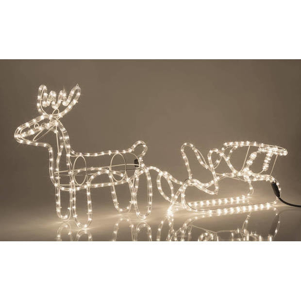DecorativeLIghting - Lumières de Noël - Renne avec traîneau - Blanc chaud