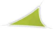 Toile d'ombrage Perel avec 107 LED, hydrofuge, 3,6 x 3,6 x 3,6 m, 160 g/m², IP44, énergie solaire, polyester, forme triangulaire, vert citron