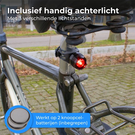Nuvance Bicycle Light - Eclairage vélo - 6 étapes - 1000 Lumen - Eclairage vélo - Eclairage avant - Eclairage arrière - USB rechargeable