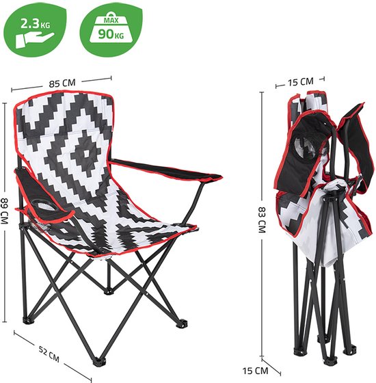 Bo-Camp - Urban Outdoor - Chaise pliante Madison - Lot de 2