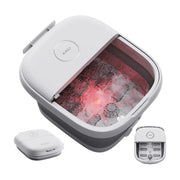 Bain de pieds Kasj T5-A - Blanc - Pliable - Chauffage jusqu'à 45 °C - Jets à bulles - 6 rouleaux de massage - Lumière rouge - 41 x 34 x 25 cm