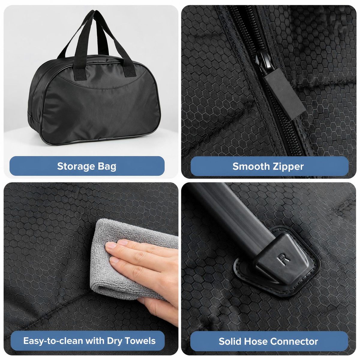 Appareil de massage des jambes Coast - chaleur et compression - 6 modes de massage - noir