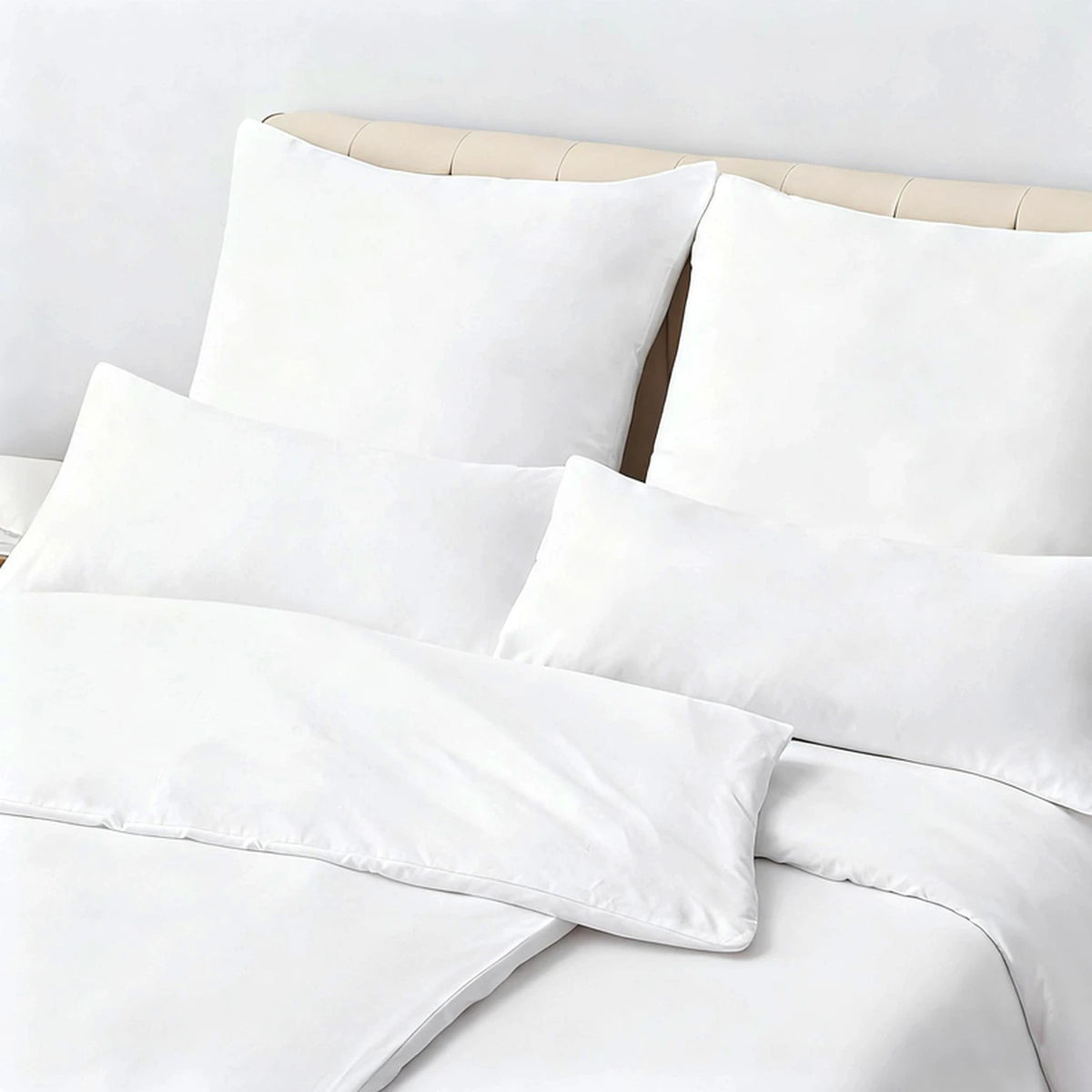 XLLX Basics Taies d'oreiller 65 x 65 cm - Lot de 2 - 100 % coton - Blanc
