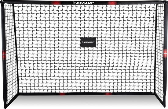 Cage de Football pour Enfants Dunlop - pour Jardin- montage facile - Filet de Football - noir/rouge  240 x 160 x 85 CM - métal