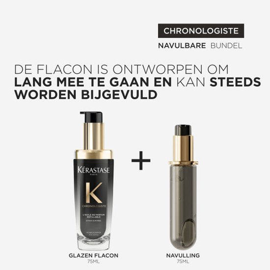 Kérastase Chronologiste L'Huile de Parfum Huile rechargeable - Parfum capillaire nourrissant - Pour tous les types de cheveux - 75 ml