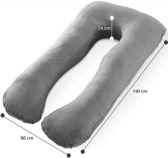 Housse de coussin de grossesse Ella® - Housse pour la forme en U, Minky, 140x80 cm