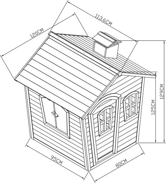 Maisonnette Sunny Olaf rouge/grise - Bois certifié FSC - Maisonnette de jeu pour le jardin / l'extérieur - Maisonnette de jardin pour enfants
