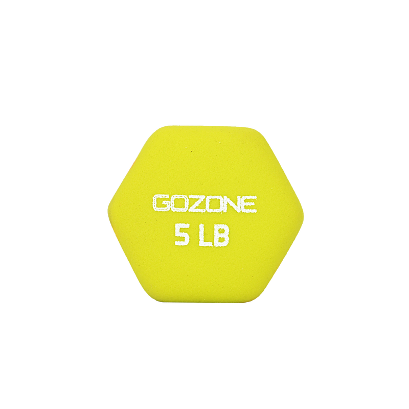 Haltères hexagonaux en néoprène de 5 lb « Basics » : haltères en néoprène pour l'entraînement et le renforcement musculaire, avec une poignée confortable