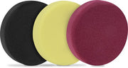 VONROC Disques de polissage/Pads de polissage en mousse pour polisseuses - Kit de démarrage - 125mm, 3 pièces