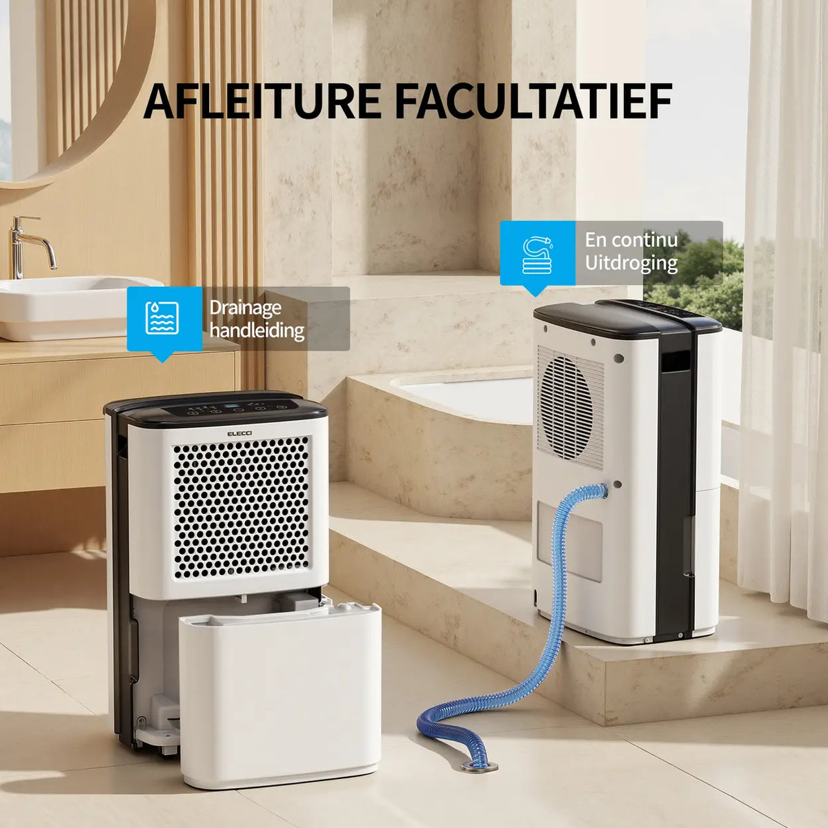 Déshumidificateur ELECCI 12 l/jour - réservoir d'eau de 3,8 l - R290