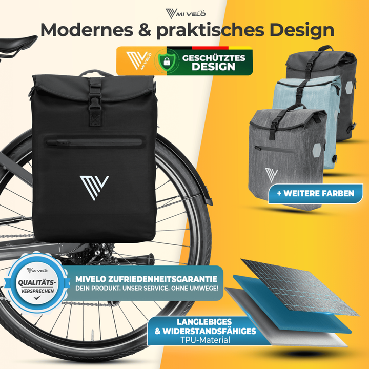 Sac de vélo et sac à dos 3-en-1 Mivelo LINO - 20 litres - Noir