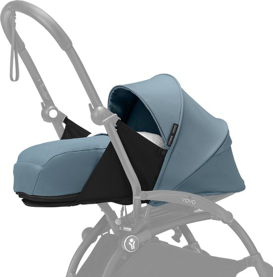 Stokke YOYO 0+ Newborn Pack, Aqua - Comprend un matelas, un pare-soleil extensible et un harnais à cinq points - Nécessite le châssis YOYO (vendu séparément)
