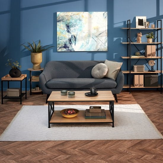 tectake® - Table basse table d'appoint Pittsburgh industriel brun clair - 100 x 55 x 45,5 cm - 404438