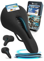 Selle de vélo MIVELO Comfort Pro pour femmes et hommes – Mousse à mémoire de forme ergonomique – Noir