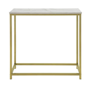 SoBuy Table console - Plateau blanc - Cadre doré - 80x75x30 cm - FSB29-G