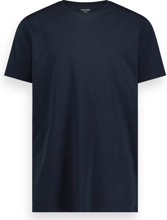 LEBASQ - T-shirt Miles' pour homme - 3 packs - avec col rond - Extra long - Convient comme maillot de corps - Bleu - XXL - Coton