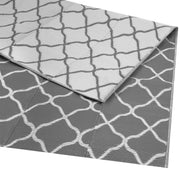 LifeGoods Tapis d'extérieur - 183x290CM - Tapis de jardin - Tapis d'extérieur - Réversible - Sac de transport inclus - Avec motif - Gris/Blanc