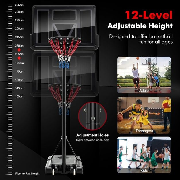 Support de basket Coast - 130 - 305 cm - Hauteur réglable