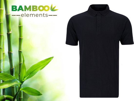 Bamboo Elements - Polo pour homme - Bleu marine - Taille XXXL - Polo pour homme - Manches courtes - Tissu piqué - T-shirt pour homme - Bambou