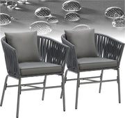 tectake® Chaise de jardin, lot de 2, chaise d'extérieur en métal, chaise de patio avec accoudoirs, chaise longue, fauteuil de jardin, mobilier de jardin, mobilier de balcon, set de jardin lounge, coussins déperlants, pieds réglables