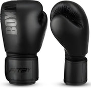 Gants de boxe Fitby - Gants de kickboxing - Gants de boxe - Noir - 12 oz