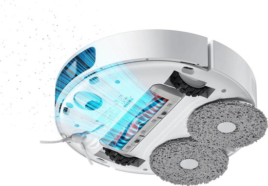 Aspirateur robot Xiaomi X10+ EU - Double serpillière rotative - Compatible avec l'eau - Détection LiDAR fonctionnant également de nuit - Caméra 3D ToF et RGB avancée - La station de recharge nettoie et sèche le robot