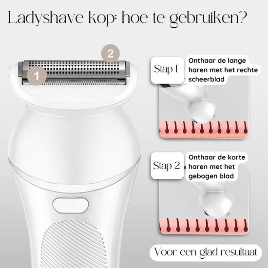 Sansbeauté® Rasoir 7 en 1 pour femmes - Visage - Aisselles - Jambes - Épilateur - Tondeuse pour femmes - Tondeuse pour le maillot - Tondeuse pour les parties intimes - Rasoir pour femmes