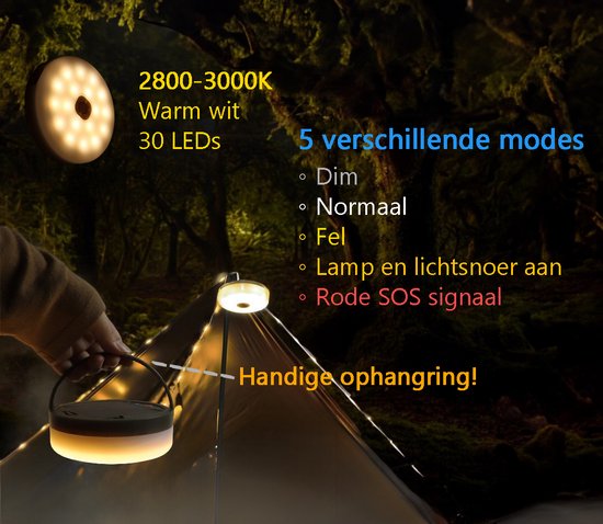 Tech Essentials String Solar Camping Light - 100LEDs - 10M - Warm-White Light - Tent Light - USB Rechargeable - With Remote Control - Retractable - Camping Light - Solar Pendant Light - Emergency