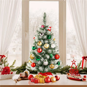 Yaheetech Sapin de Noël de table - Neige - 48 x 48 x 90 cm - 96 branches - Base en béton - Vert