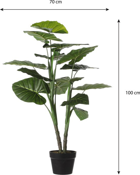 Mica Decorations Plante Artificielle Taro - H100 x Ø70 cm - Vert