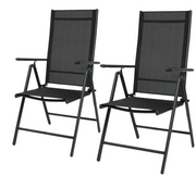 Lifa Garden Lot de 2 chaises de jardin en aluminium - réglables - max 120 kg - 69 x 56 x 106 cm - noir