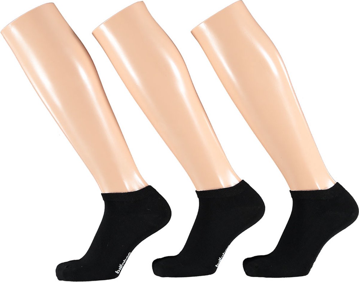 Chaussettes de sport Apollo en bambou - 3 paires - Sans coutures - Pointures 39 à 42 - Noir