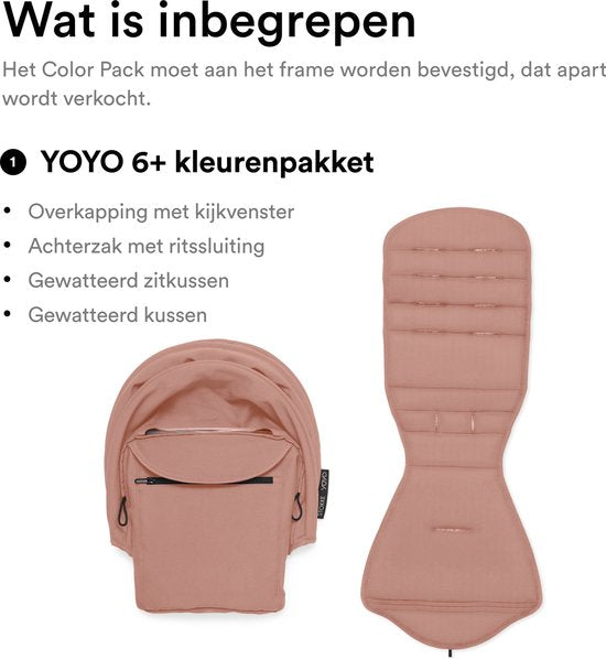 Ensemble de couleurs Stokke YOYO 6+, Ginger - Tissus : coussin d'assise, capote extensible et poche arrière à fermeture éclair - Pour le châssis YOYO (vendu séparément)