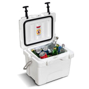 Glacière Coast - 15 litres - avec poignée et bouchon de vidange - 2 porte-gobelets - blanche