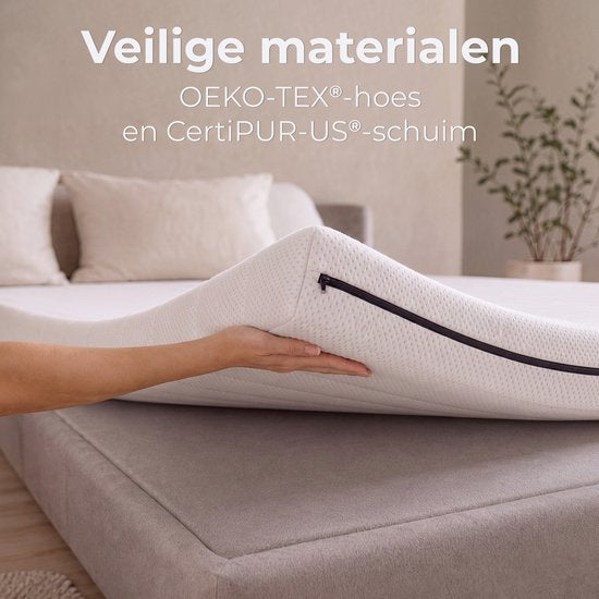 Matelas CozySense – Moyenne fermeté – Mousse PU 25D – Housse amovible et lavable – 13 cm d'épaisseur