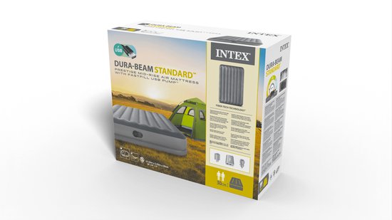 Matelas gonflable Intex Prestige Mid-Rise - Queen size - Pompe électrique intégrée - 203 x 152 x 30 cm - 2 personnes