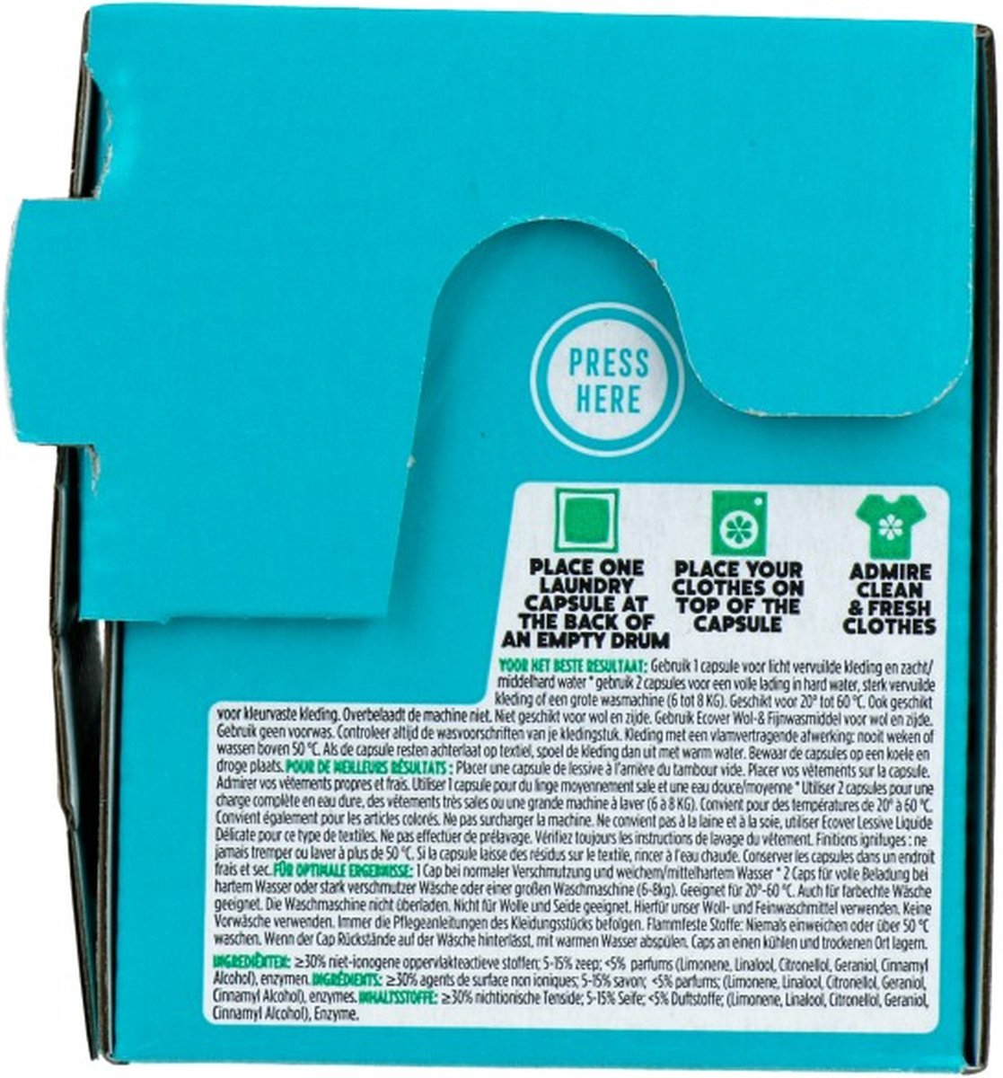 Capsules de lessive Ecover Universal Lilac & Rescued Rose - 18 lavages