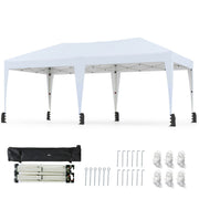 Tente de fête pop-up Coast - modèle pliable - avec sac de transport à roulettes - gris 3 x 6 m