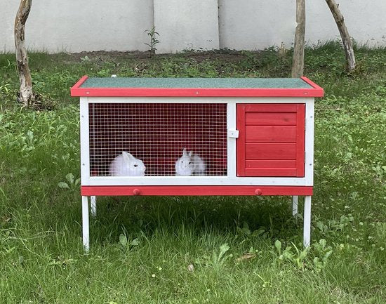 Clapier - clapier pour rongeurs (lapins, cochons d'Inde) - cage pour animaux - abri pour animaux - adapté à une utilisation à l'intérieur comme à l'extérieur