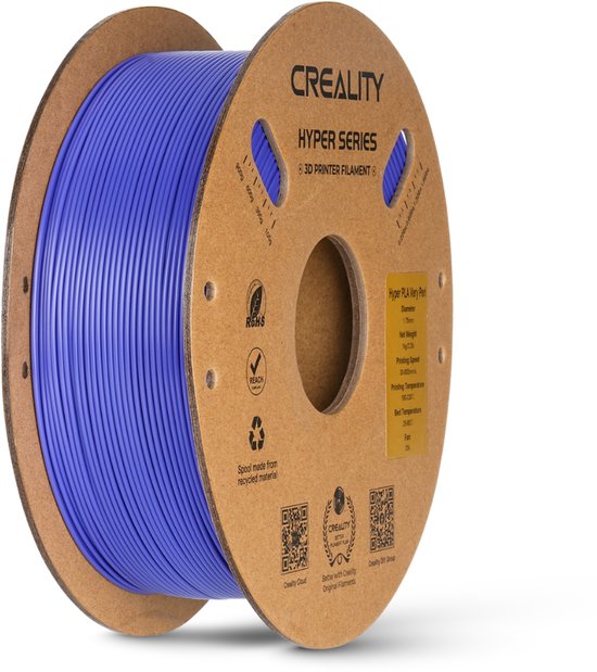 Filament pour imprimante 3D Creality Hyper PLA 1,75 mm - Universel - 1 kg - Impression rapide jusqu'à 600 mm/s - Enroulé sans emmêlement - Violet