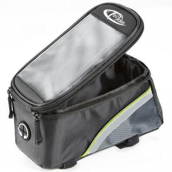 TecTake - Sacoche de cadre sacoche de vélo pour par exemple smartphone etc. noir vertL 401610
