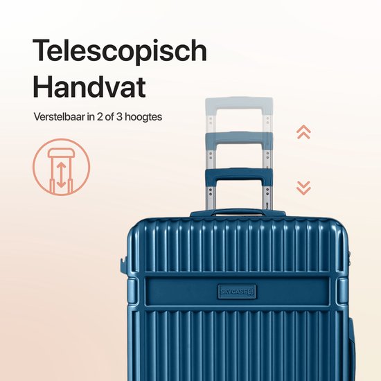 Ensemble de valises SKYCASES - Classic Heritage – 3 pièces – Valises cabine et en soute – 36 L/63 L/100 L – Serrure TSA – Roulettes silencieuses à 360° – Légères – Trolley – Bleu foncé