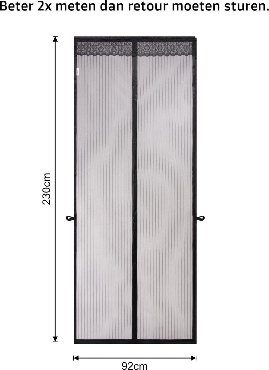 O'DADDY® Rideau de porte - Rideau anti-mouches - Magnétique - Moustiquaire de porte Deluxe 92 x 230 cm - Noir Hor - Rideaux de porte