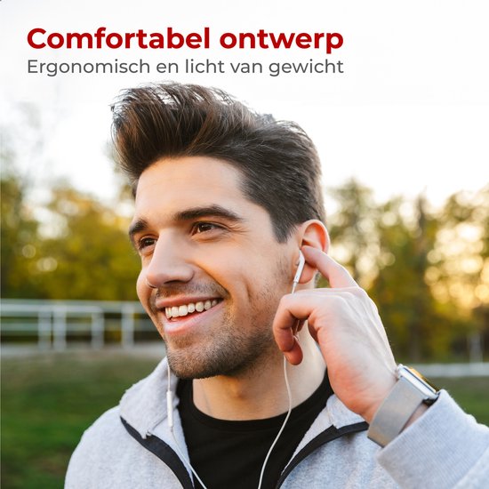 Nuvance - Ecouteurs avec câble et microphone - Convient à Apple Lightning - Ecouteurs intra-auriculaires - Casque - Blanc