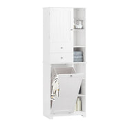 SoBuy - armoire avec sac à linge - blanc - 96x43x15cm