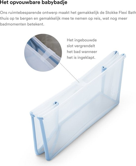 Baignoire Stokke Flexi Bath (Ocean Blue) avec support pour nouveau-nés - Durable et facile à ranger - Pratique à la maison ou en voyage - Pour les bébés et les tout-petits jusqu'à 4 ans