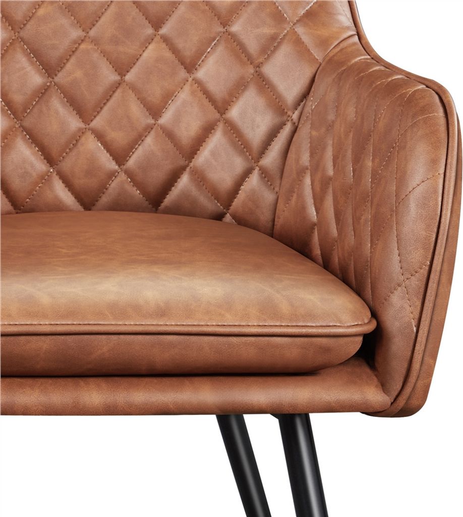 Chaises de salle à manger Yaheetech avec accoudoirs - lot de 2 - marron